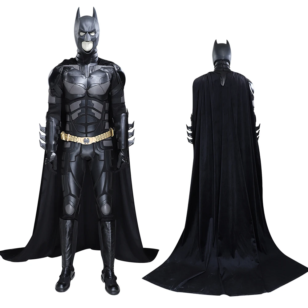 

Bat Cosplay Costume The Dark Knight Rises Suit Adults Man Bat Bruce Wayne Roleplay Outfit Jumpsuit Cloak Headmask for Halloween