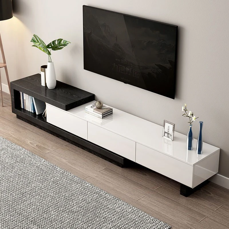Simple design plywood interior Nordic stretchable large TV cabinet