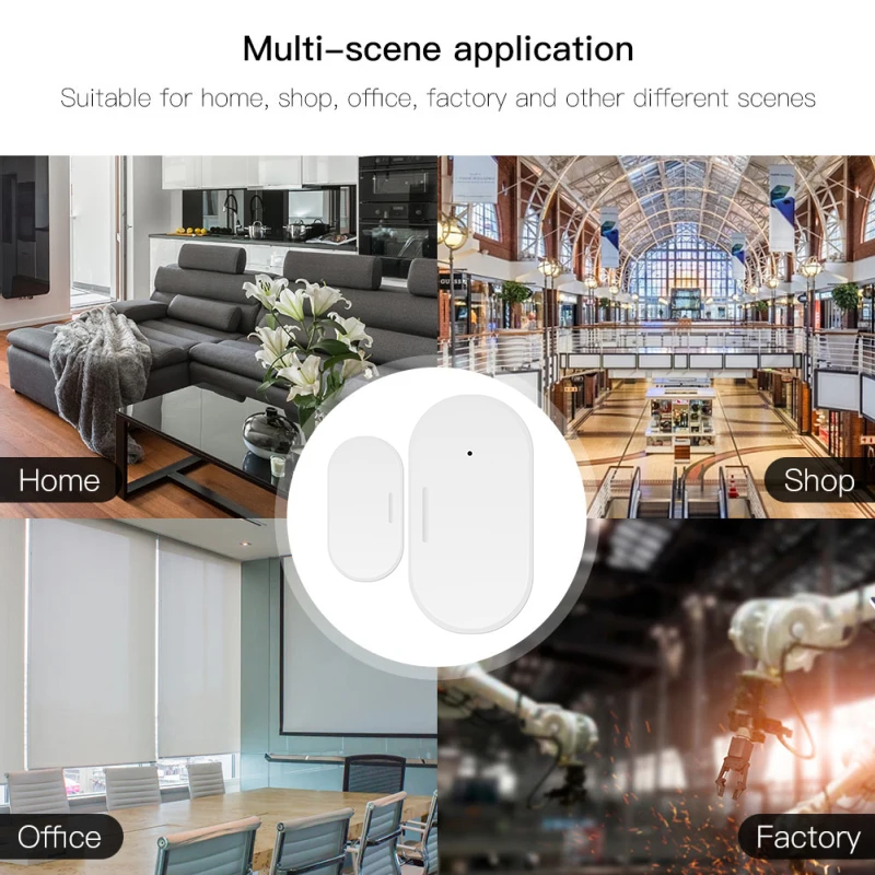 Tenky WiFi Ewelink Smart Life Home App تنبيه وظيفة مستشعر الباب الصغير إنذار يمنع كاشف أمان النافذة ضد السرقة