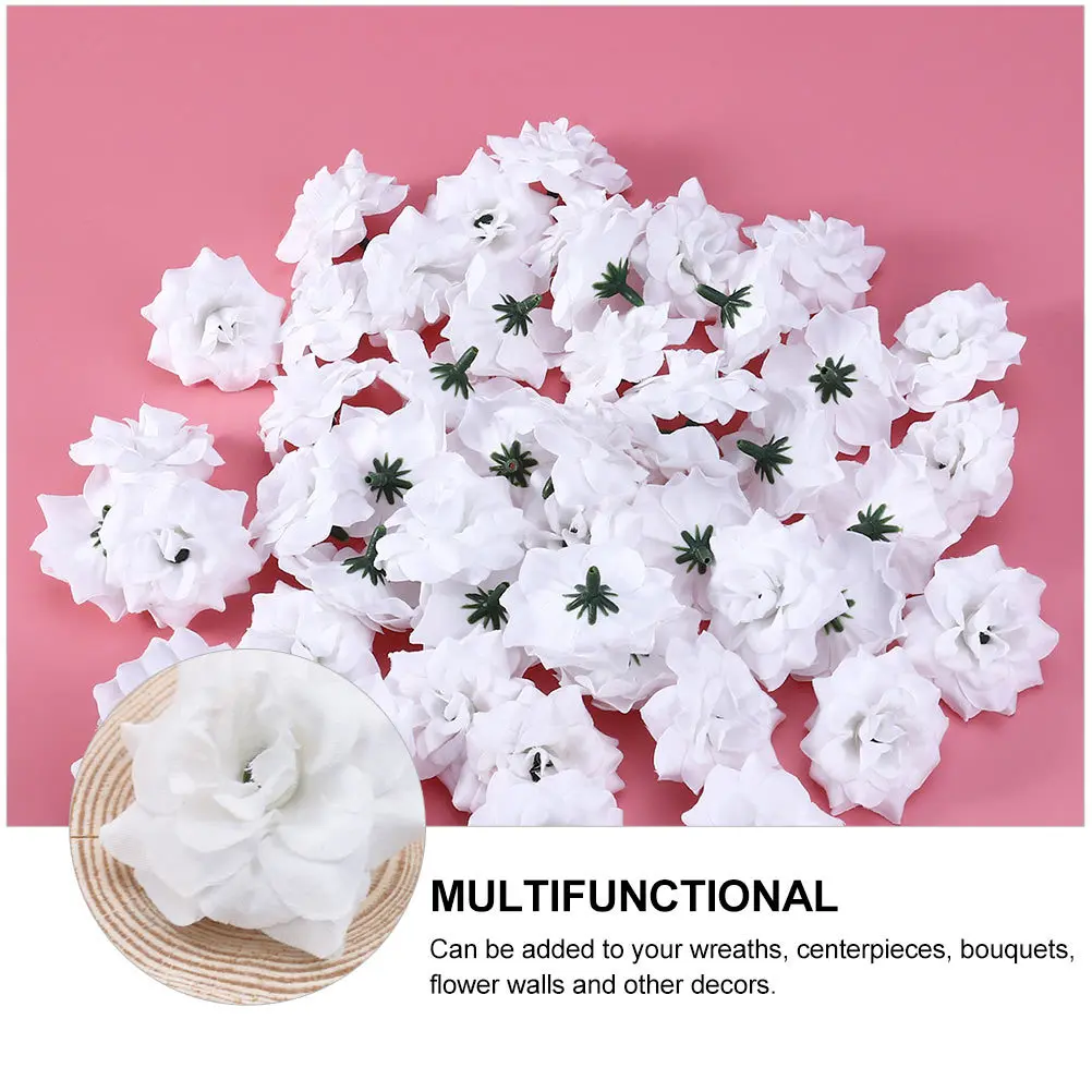 

100Pcs Simulation Silk Rose Heads Exquisite Artificial Rose for Home Wedding Decoration Flower Wall Accessories Corsage Making
