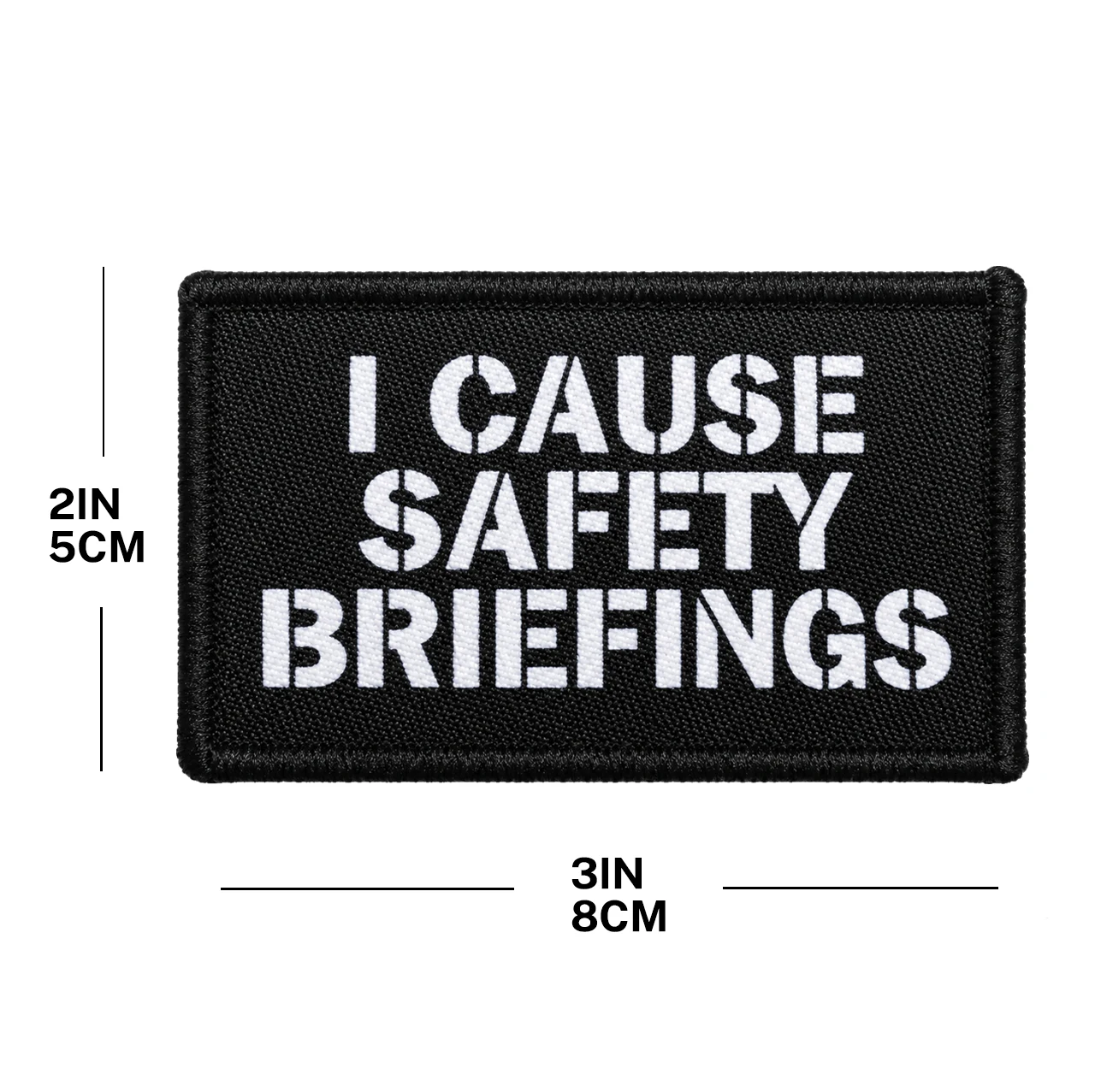 I Cause Safety Briefings Lustiger Aufnäher, bestickter Moral-Patch mit Klettverschluss für Rucksäcke, Jacken, Hüte – Detail 2