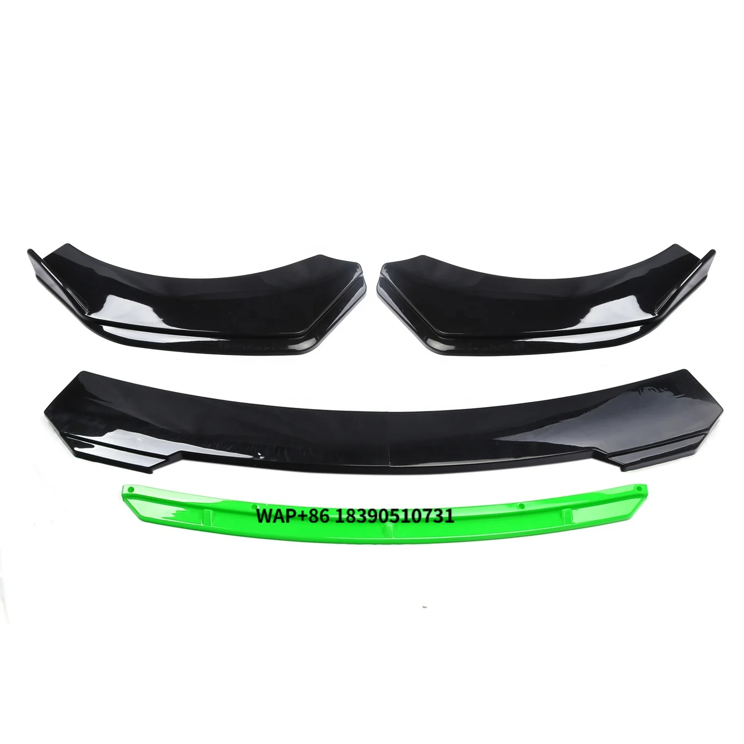 

Black 3-Piece Sports Style Front Bumper Splitter Spoiler Lip