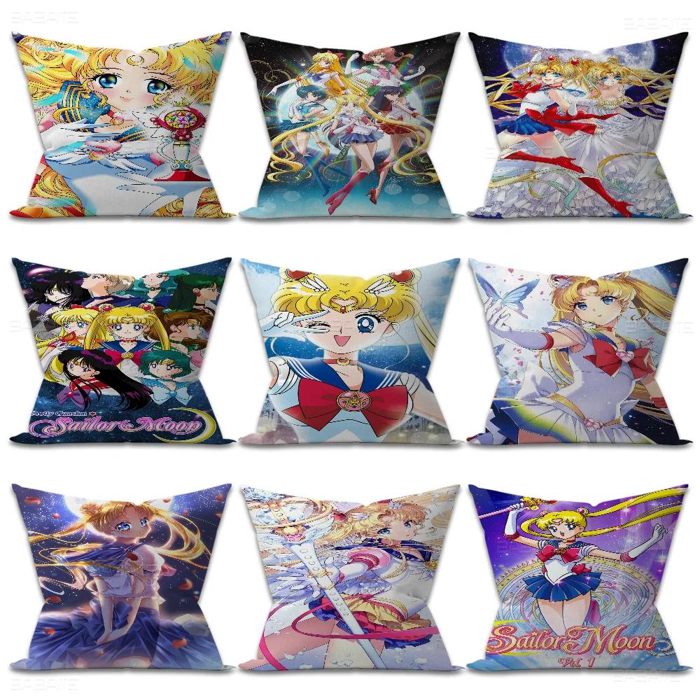 

Anime Girl S-Sailor Moon Pillow Cover For Bedroom Room And Living Room Sofa Decorative Cushion Cover