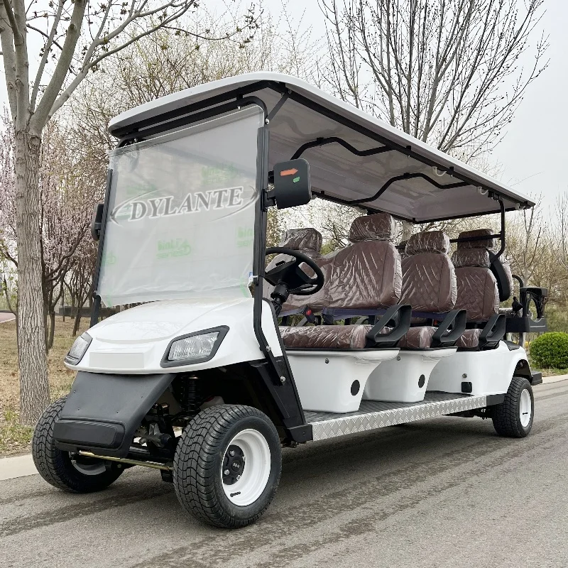 

China Factory 2 4 6 8 10 Seat Solar Panels Sightseeing Bus Club Car Electric Golf Buggy Cart with Rear Cargo Box