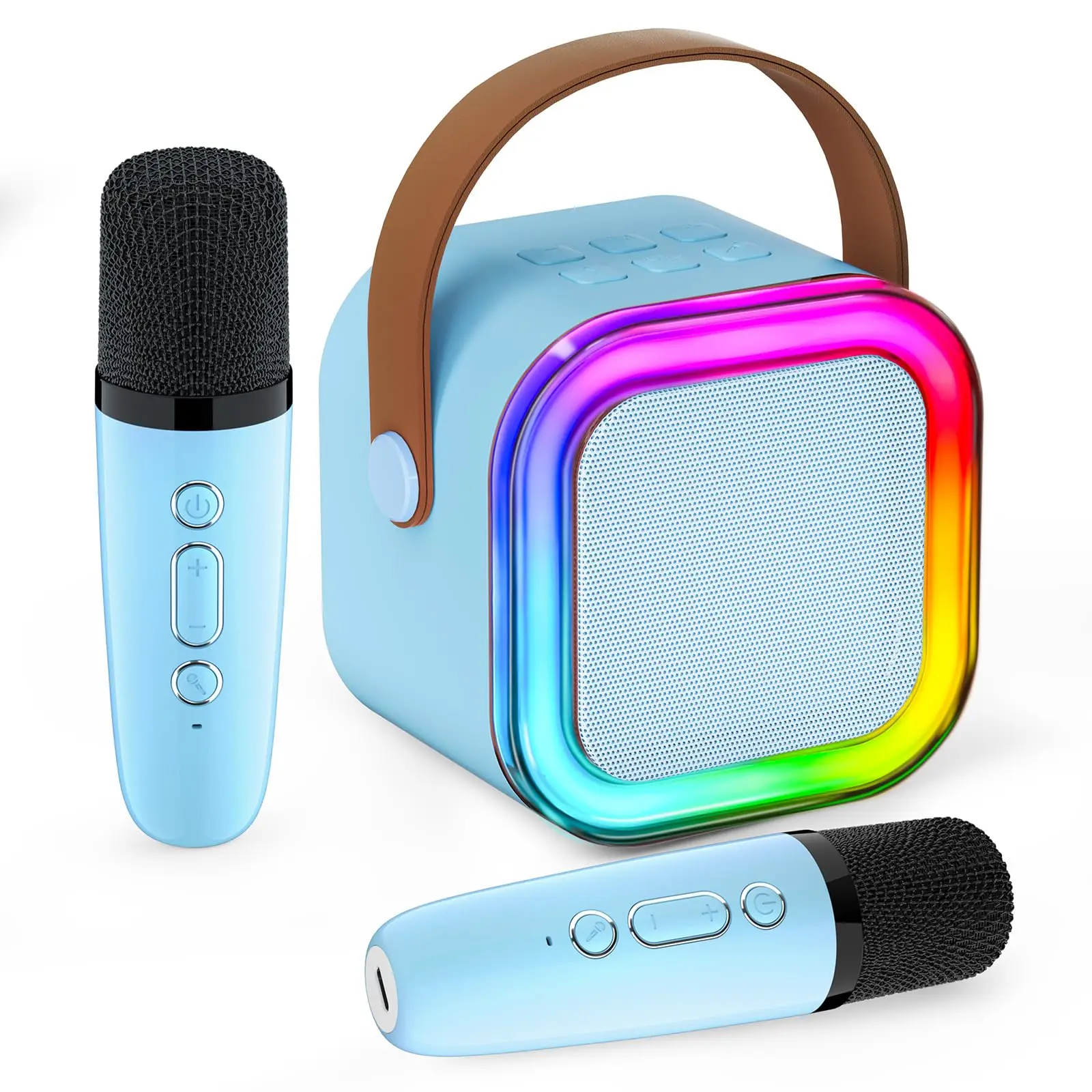 

Mini Karaoke Machine K12, Birthday Gifts Toys for Girls Boys Friends Age 3-12+, Portable Bluetooth Speaker with 2 Wireless Mics