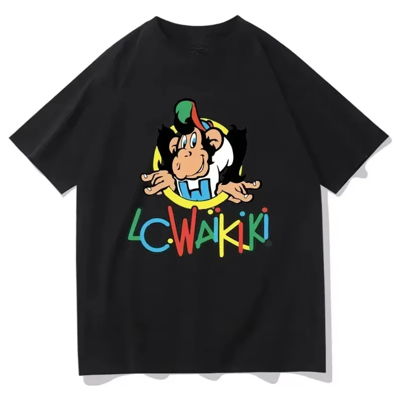 

2025 Summer Men Street Shooting Hip Hop Monkey T Shirt Waikiki Monkey Graphic Cotton T Shirt Short Sleeve Beach Breathable Tees