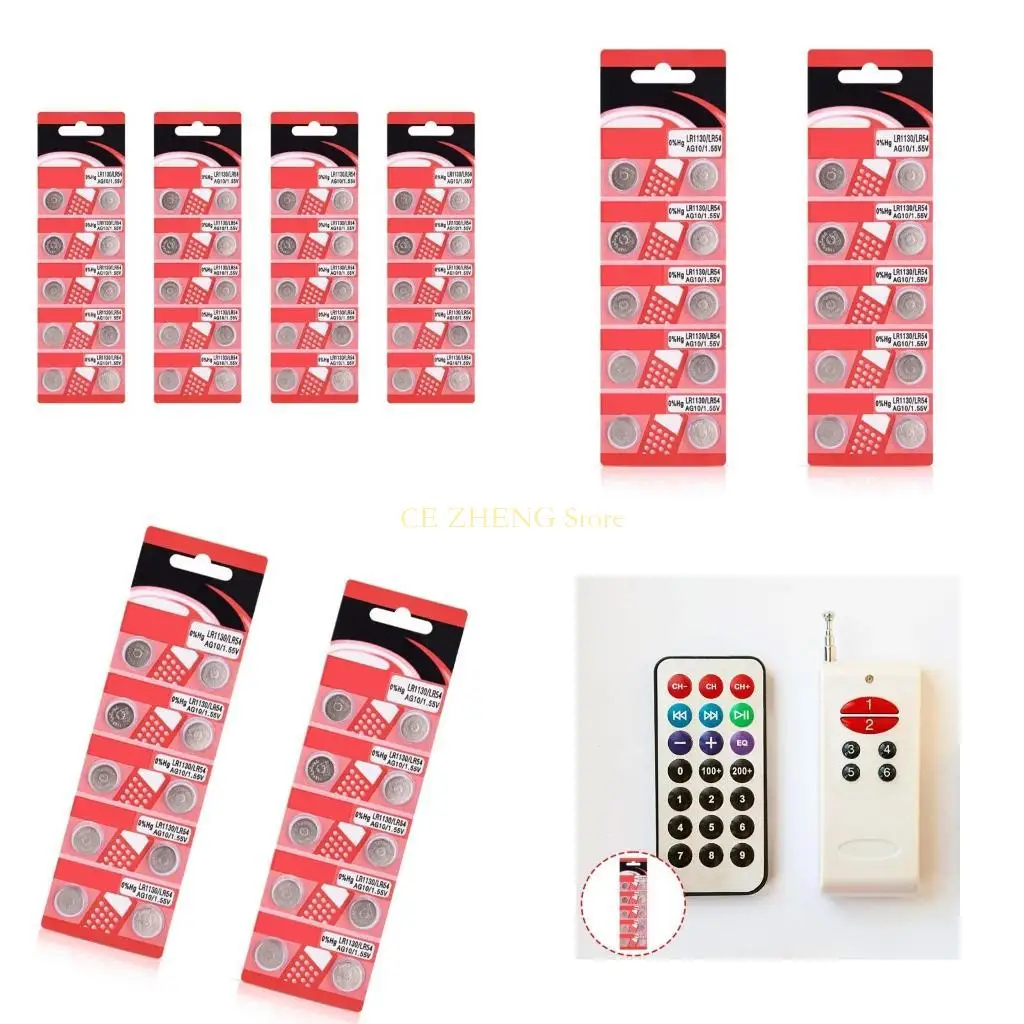 

E56B Pack of 10/20 High Capacity AG10 LR1130 Button Batteries AG10 LR1130 Alkaline Button Cell Battery for Small Electronics