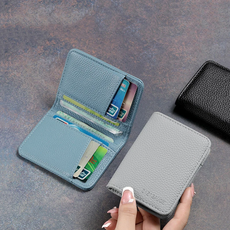 Tarjeteros minimalistas para hombre y mujer, funda para tarjetas de autobús, carteras pequeñas, organizador de tarjetas de viaje, Clips