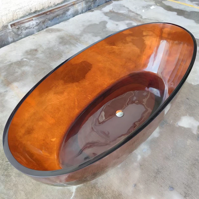 

Use of easy-to-clean adult portable bathroom tub with freestanding clear tub