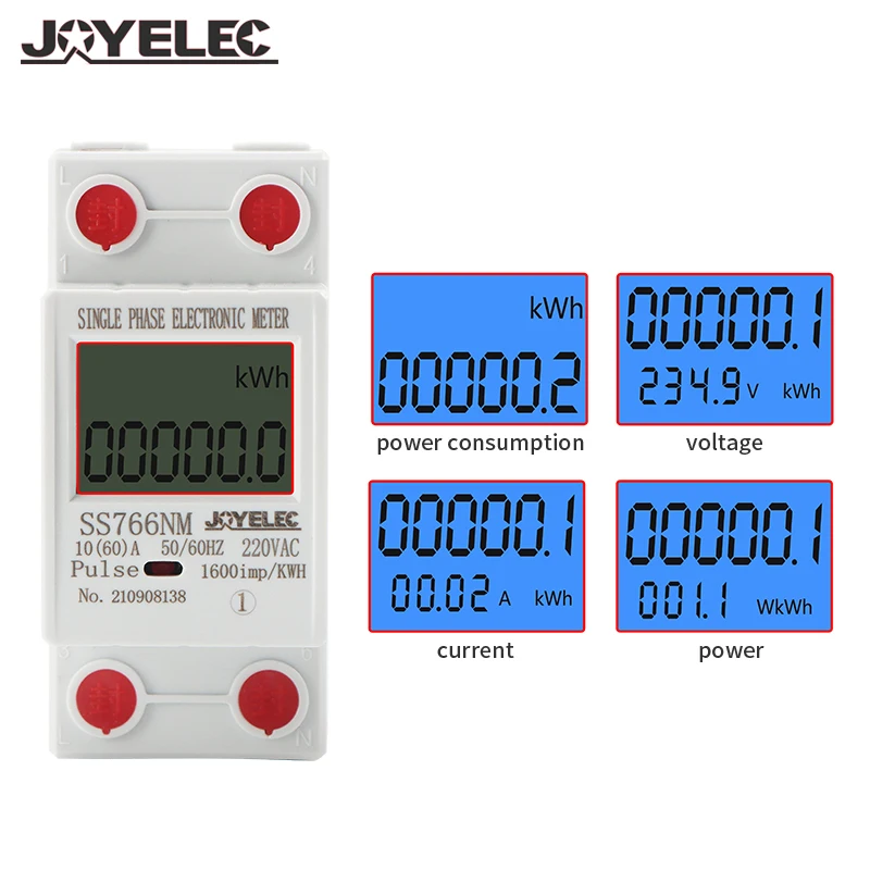 JOYELEC Ripristino monofase digitale Zero contatore di energia kWh tensione corrente consumo di energia misuratore wattmetro elettricità 220V ca.