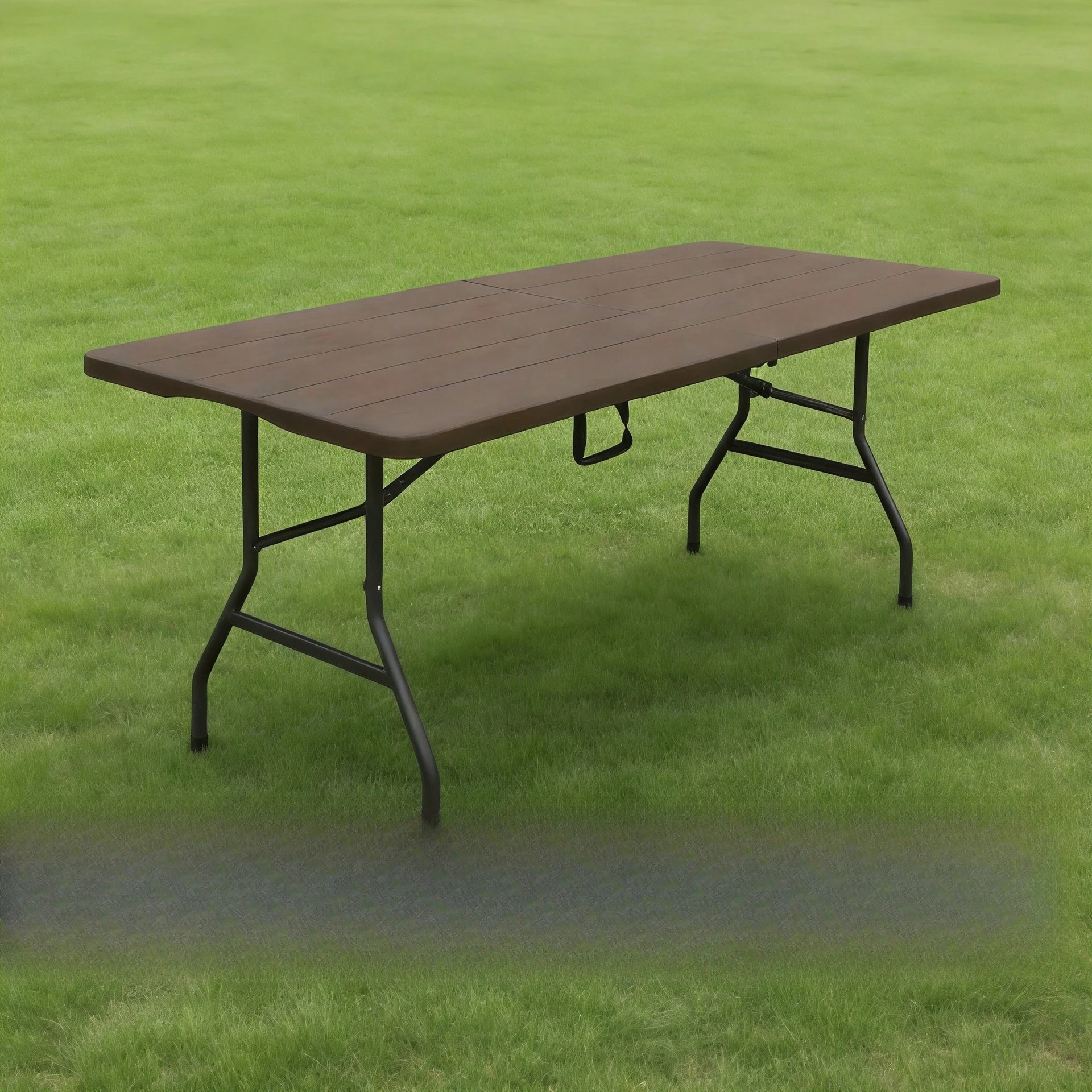 1.8 meters imitation wood grain plastic, outdoor portable folding table, indoor and outdoor barbecue