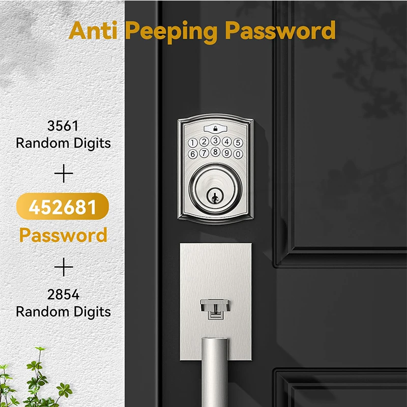 Keyless Entry Door Lock with Handle Electronic Keypad Deadbol Front Door Lock Set keyless Entry - Auto Lock, Backlit