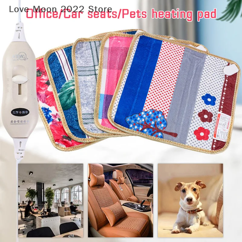 Printed Plush Electric Heating Pad Office/Car Seats/Pets Winter Warmer Heating Mat Bed Blanket Adjustable In Three Gears