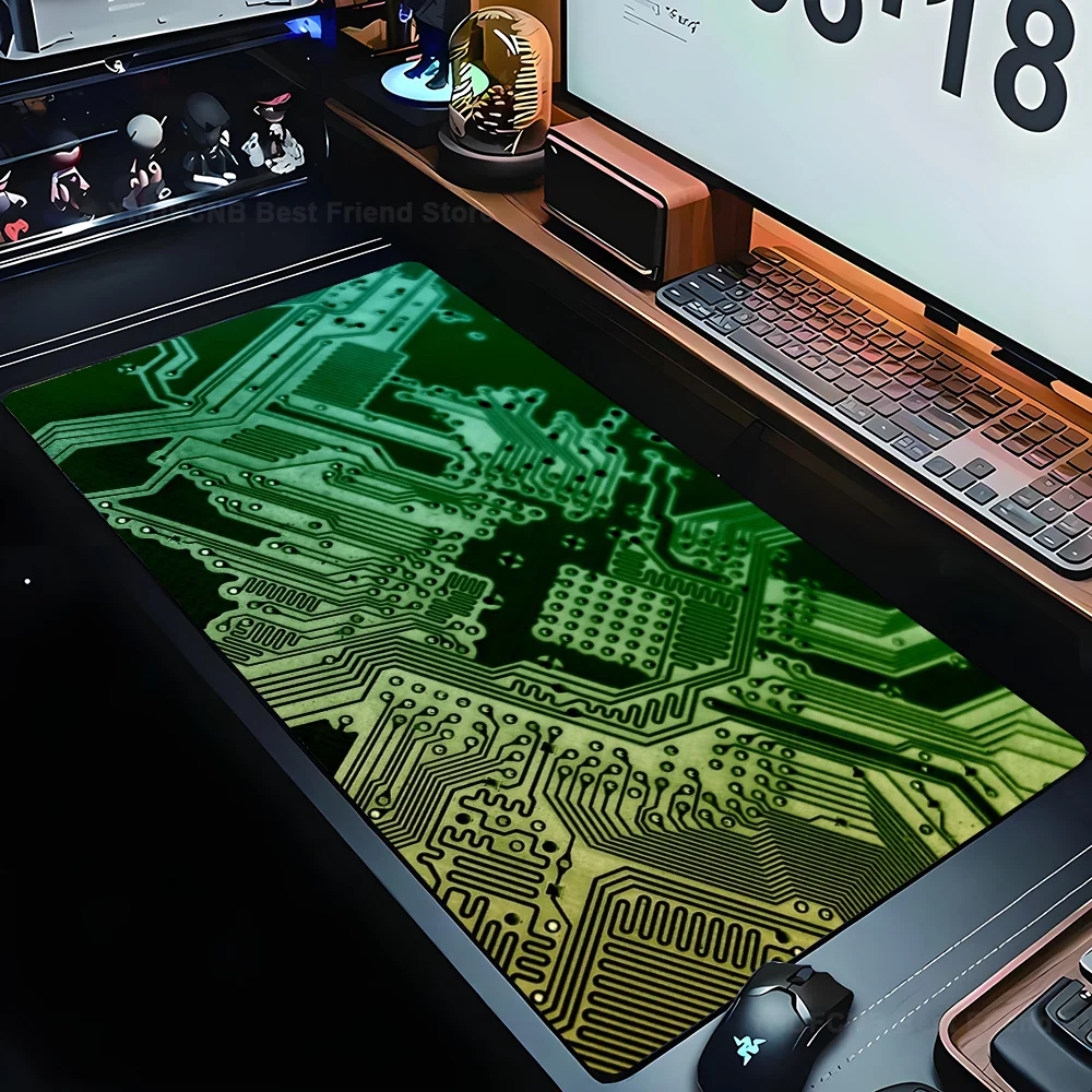 Black Circuit Board Pattern Mouse Mat Desk Mat With Pad Gaming Accessories Prime Gaming XXL Keyboard Pad