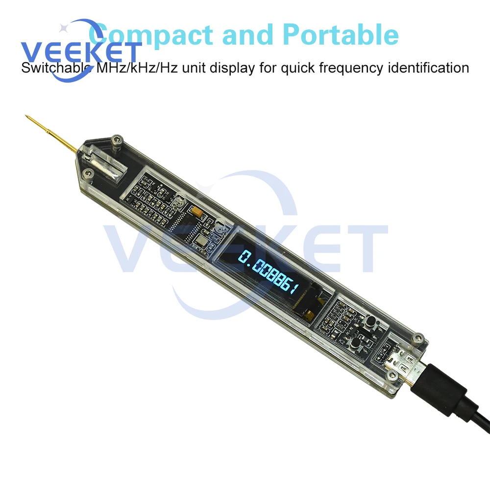 عداد تردد عالي الدقة 200 هرتز - 100 ميجا هرتز مع شاشة OLED مقياس تردد الترددات اللاسلكية المحمول لاختبار مذبذب الكريستال #6