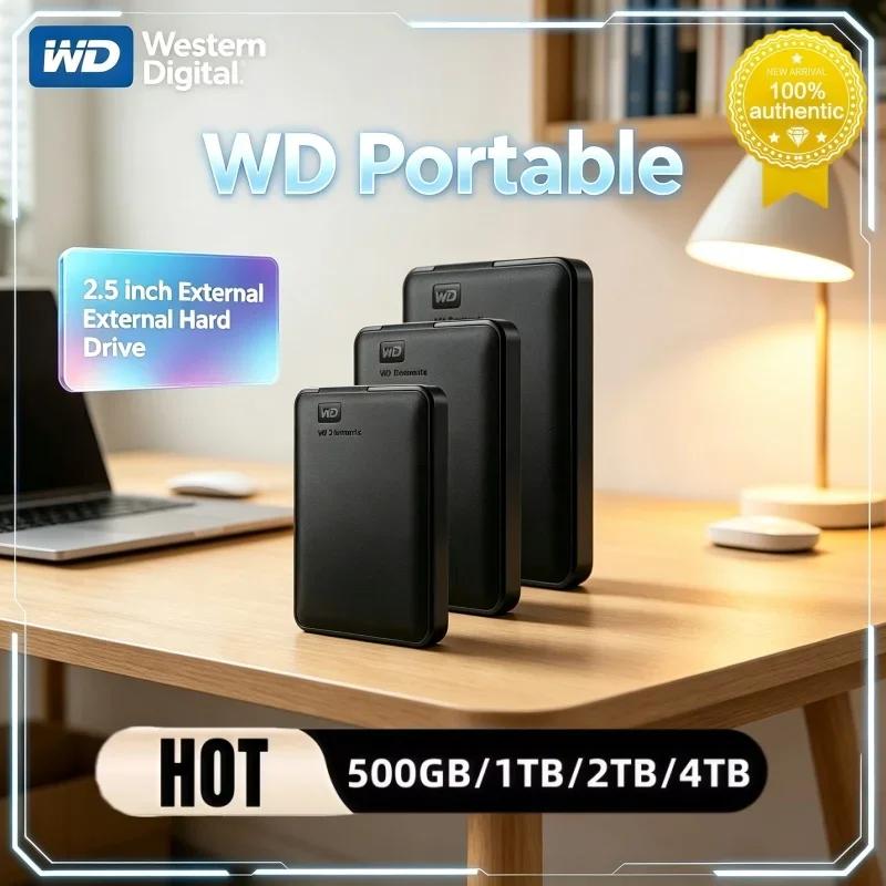 Western Digital 1TB 2TB 4TB Mobile External HDD 2.5" USB3.0 Mechanical Hard Disk Portable Data Storage Drive For Home Office Use