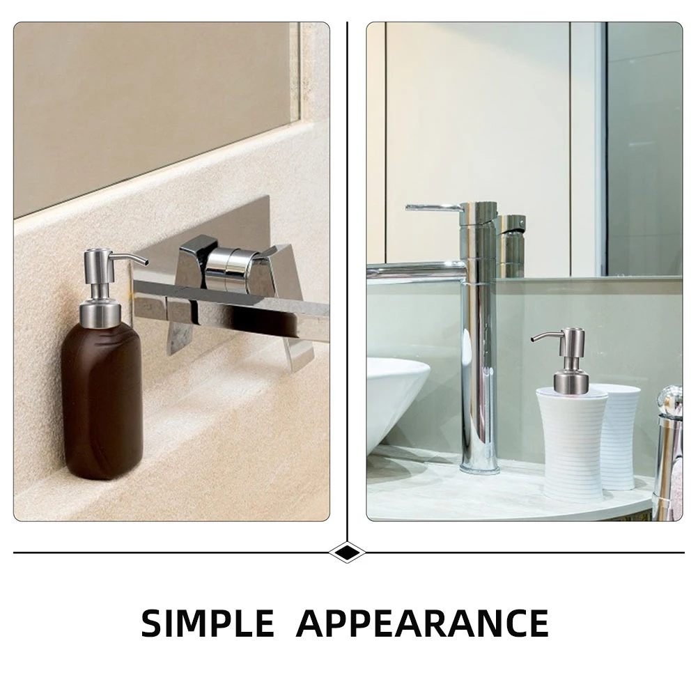 

2 Pcs Dispenser Pumps Stainless Steel Replacement Pump Head Replacement Heads for Lotion Bottle Portable Containers