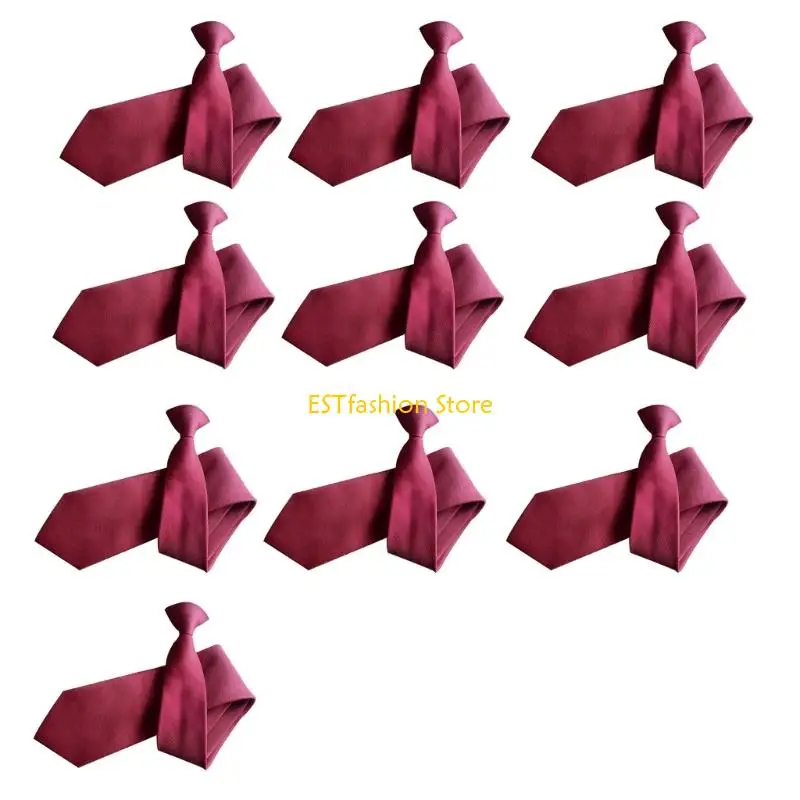 Y5GC 10x PreTied Clip On Tie For Women Men Easy Fastener Comfortable Breathable Formal Casual Wear Necktie for Daily Use