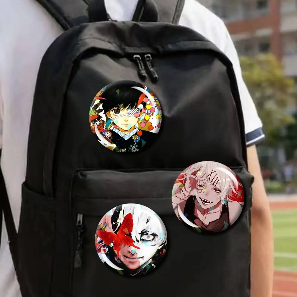 Kaneki Blood Anime T-Tokyo Ghoul Round Badge Pins Creative Pins Bag Decor Accessories Fan Collection Gifts for Friends