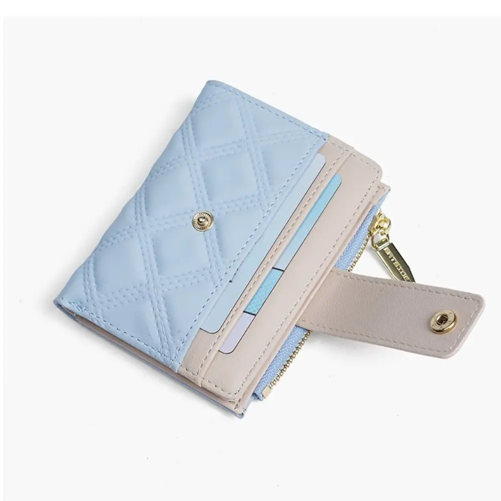 

Pouch Portable Cute Pocket Purses Zipper Multiple Card Slot Short PU Wallet Candy Color Money Bag Folding Coin Purse Daily