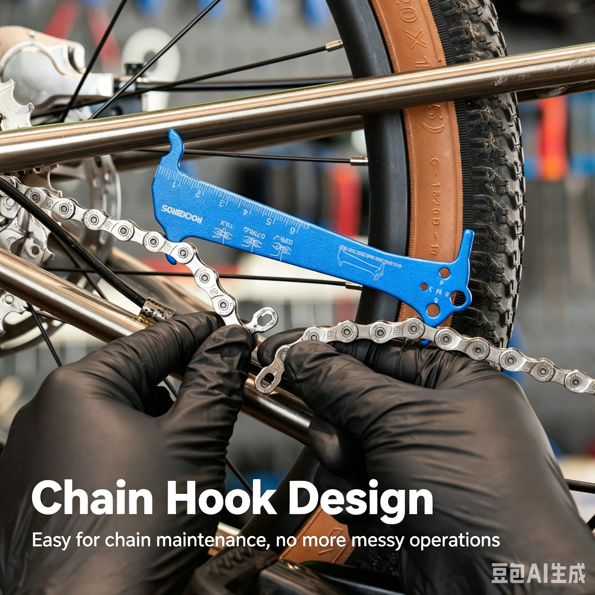 Bicycle Chain Wear Indicator Ruler Repair Tool Stainless Steel Mountain Road Bike Chain Gauge Measurement Checker Screw Diameter