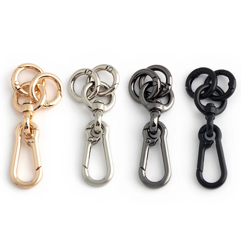 1 STÜCK Drehfederhaken Lanyard Schnappschnalle Karabinerverschluss Federclip Haken mit Schlaufe Für Geldbörse DIY Bastelbedarf