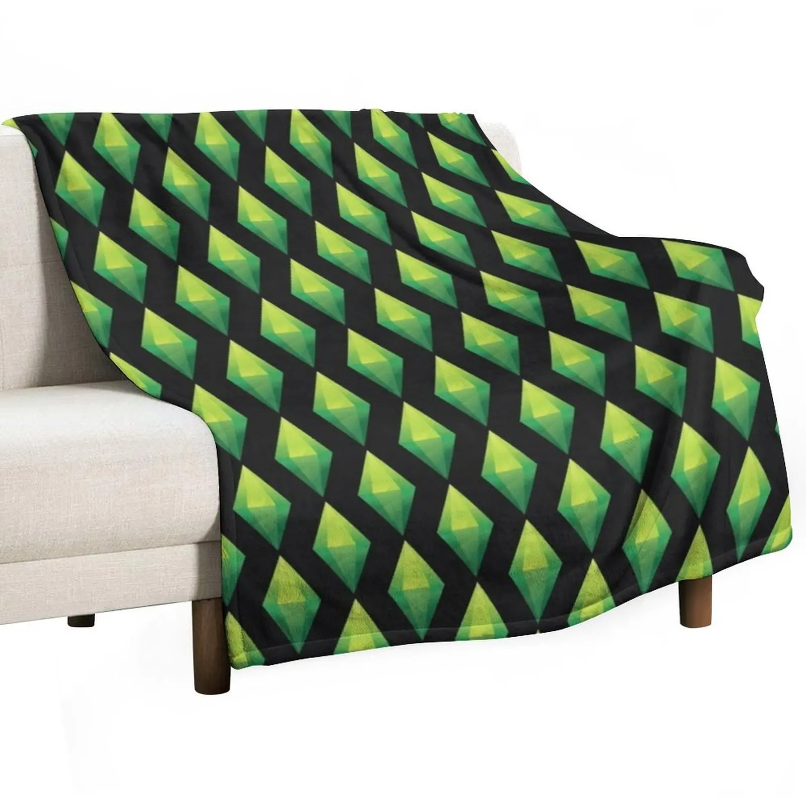 Plumbob - The Sims Throw Blanket Luxury Brand Furrys Hair Plaid Blankets