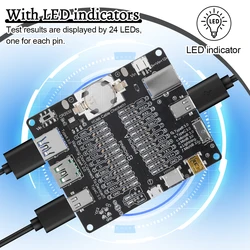 PCB Data Line Test Board Tool For Usb Line With Short Circuit On-Off Switch And Led Indicators Without Shell
