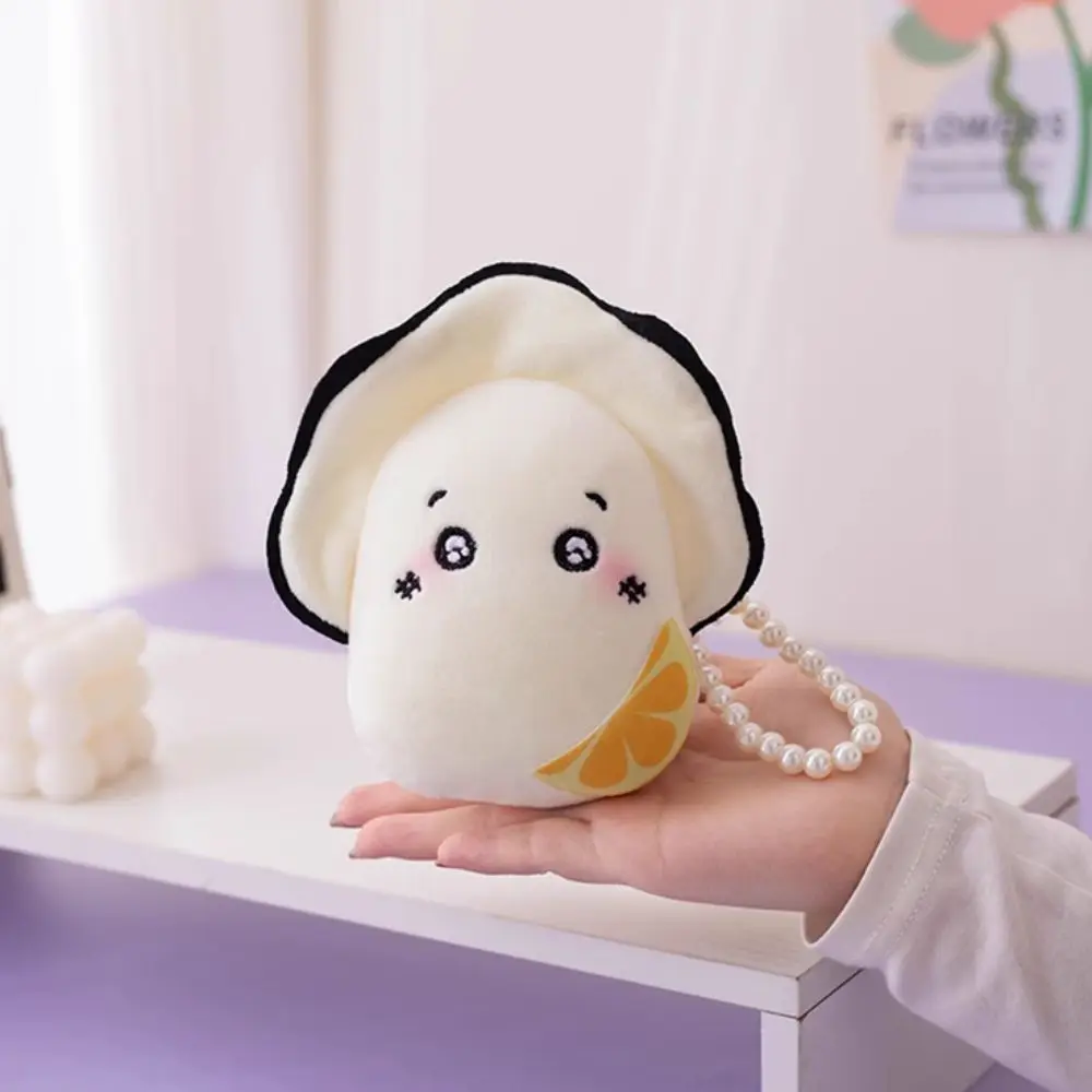 Miękki pluszowy breloczek z ostrygą, łańcuszkiem z pereł, rozmiar 10 cm, zawieszka z ostrygą, lalka symulacyjna, uroczy design, pluszowa zawieszka z ostrygą.