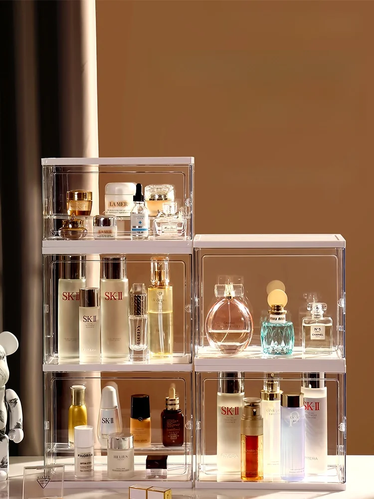 

Элитный акриловый органайзер для косметики: пылезащитный, прозрачный, настольный, для парфюмерии и уходовых средств, прямоугольный