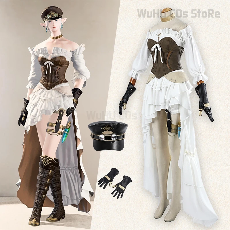 Нео-ИШгарdian Исцеляющий набор Косплей Костюм Игра FF14 Косплей Костюм Шляпа Перчатки Итард Косплей Женский костюм Хэллоуин Косплей Нео-ИШгарdian Исцеляющий набор Косплей Костюм Игра FF14 Косплей Костюм Шляпа Перчатки Итард Косплей Женский костюм Хэллоуин Косплей