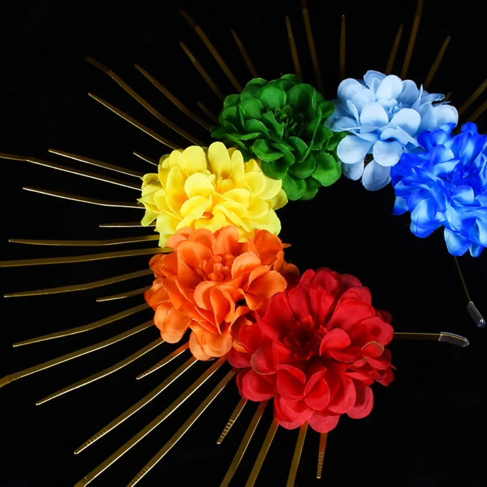 

Fashion Sun Rainbow Hairband Aureole Creative Colorful Flower Hair Hoop Exaggerated Costume Goddess Halo Headband Party
