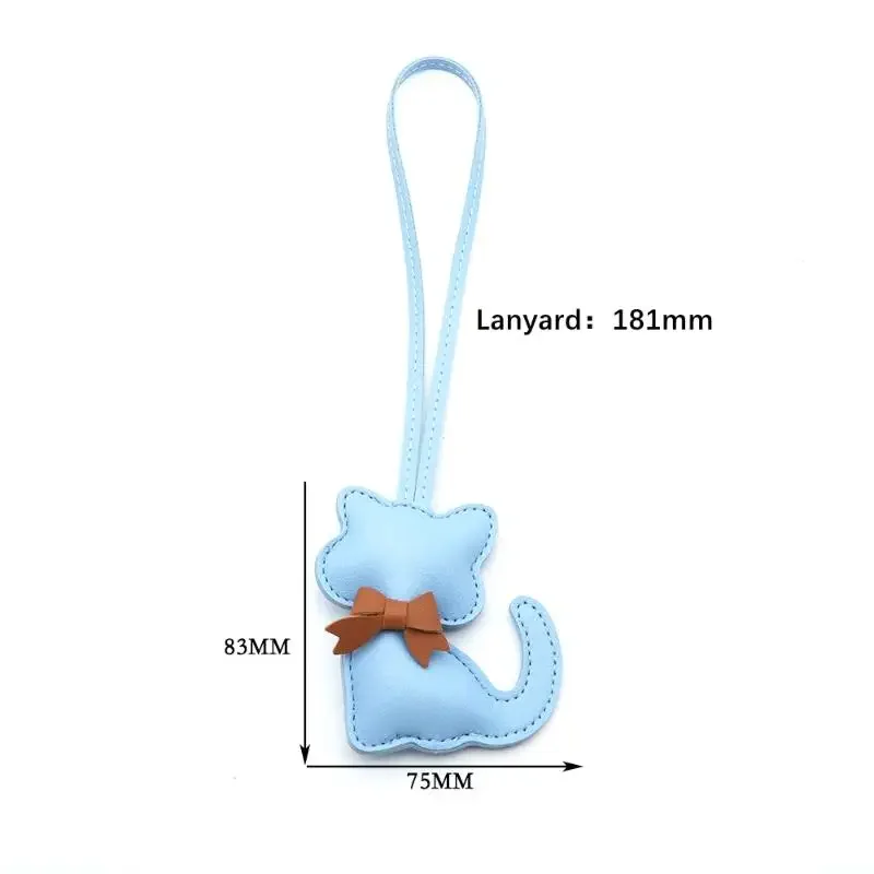 الأزياء بو الجلود القط قلادة المفاتيح لطيف الحيوان كيرينغ المرأة حقيبة سحر حقيبة يد معلقة الديكور لفتاة الهدايا
