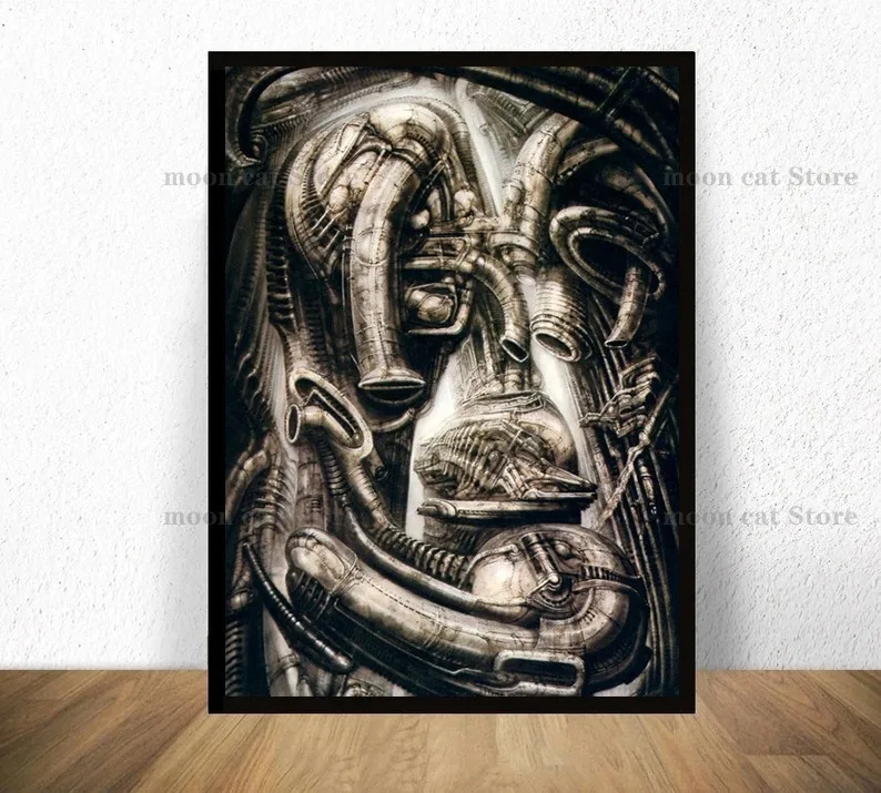 Hr Giger Li II Classic Horror Artwork Alien Poster And Prints Canvas Painting Abstract Wall Pictures for Living Room Home Decor