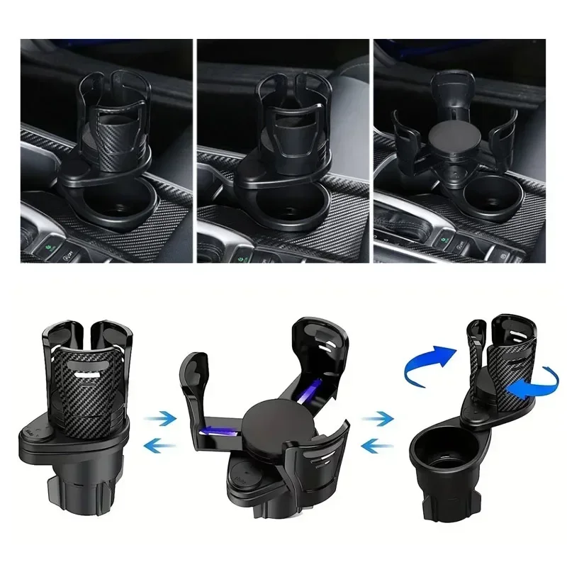 Car Cup Holder Car Supplies Cup Multi-functional Beverage Rack for Vehicles, Two-layer Storage Rack Teacup Holder, Water Cup