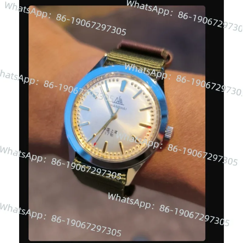 

Old Shanghai 581 Watch 1523-1120-SS1 Movement Vintage 50-60's 36mm White Disc Gold Nails