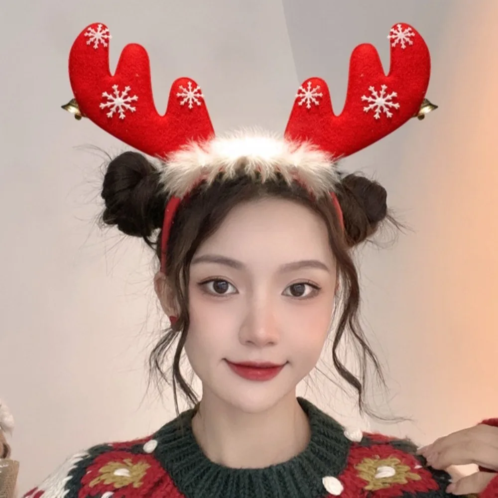 Cute Cartoon Christmas Headband Bowknot Santa Deer Ear Hair Loop Snowflake Hair Accessories Xmas Children Headwear