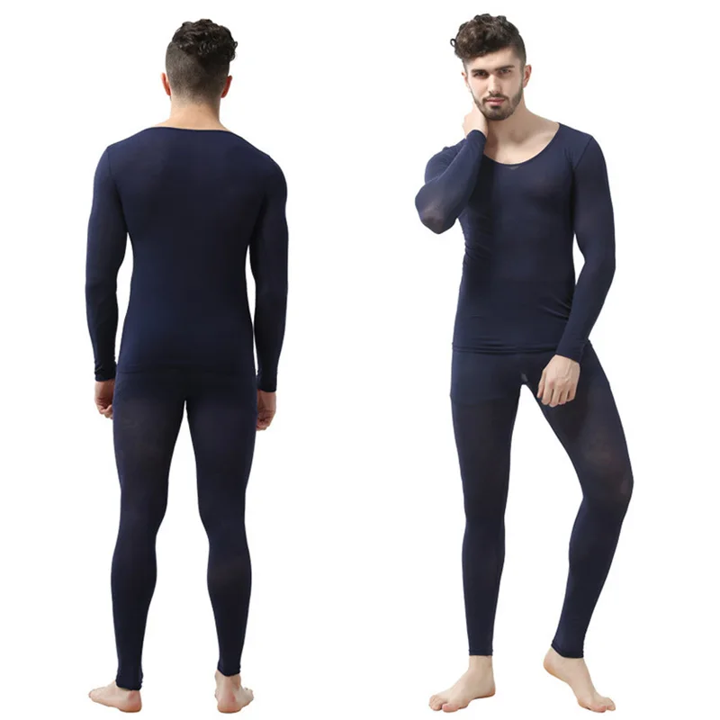 Winter 37 Degree Constant Temperature Thermal Underwear for Men Ultrathin Elastic Thermo Underwear Seamless  Long Johns