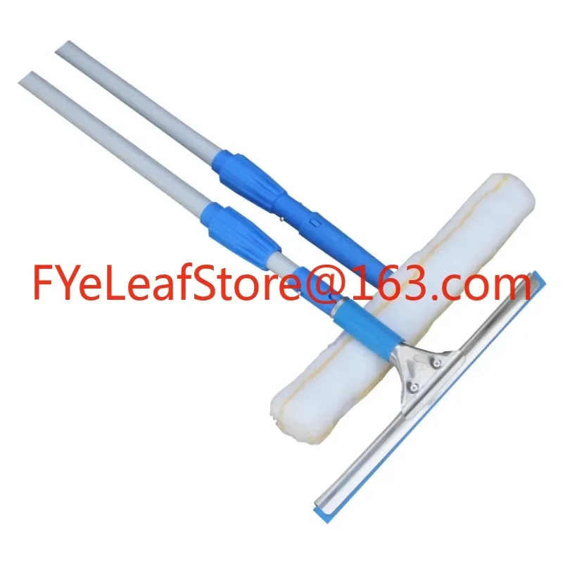 Extended telescopic rod Stainless steel glass wiper Household scrubbing Windows High-rise cleaning tools