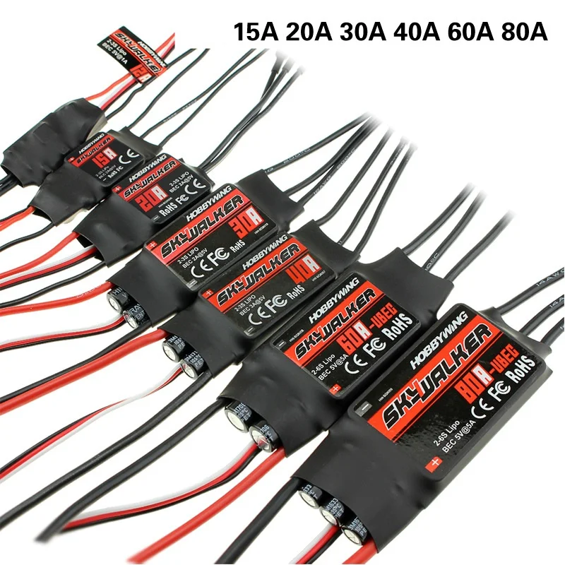 Hobbywing Skywalker Esc 15a 20a 30a 40a 50a 60a 80a controllo elettrico della velocità con Ubec per Rc Fpv Quadcopter Rc Airplane