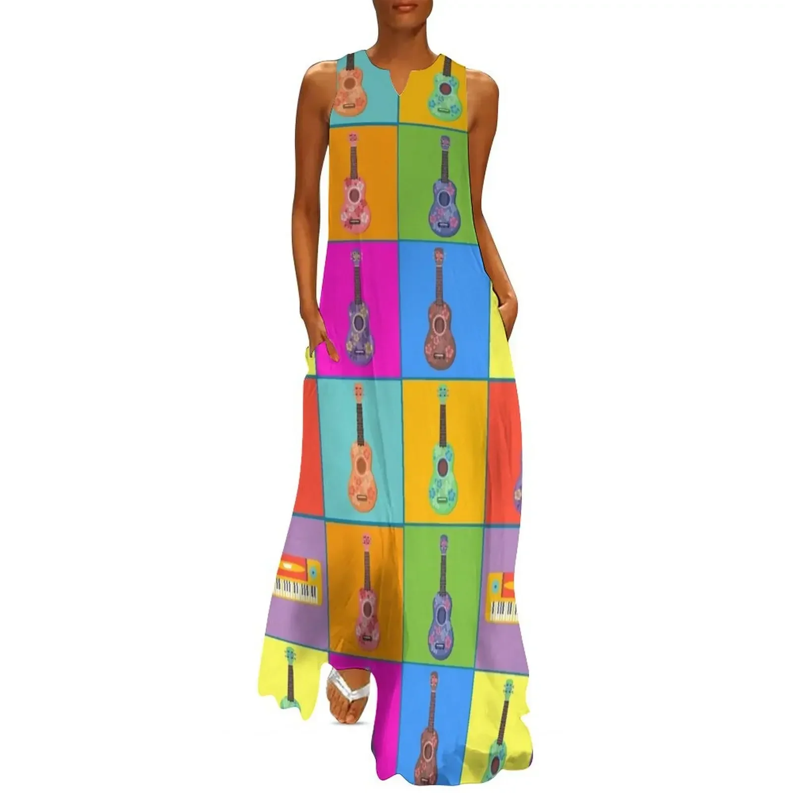 

Pop Ukulele Art Long Dress summer dresses ladies 2025 luxury dresses Casual dresses luxury woman evening dress Dress