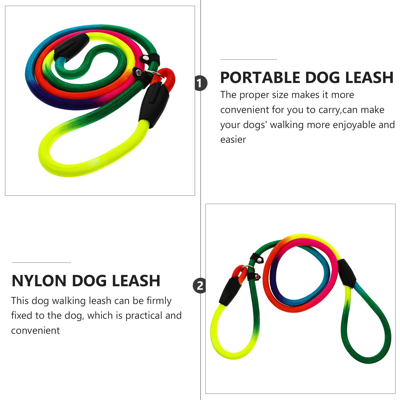 

Colorful Pet Supply Dog Walking Leash Heavy Duty Nylon Pulling Rope for Outdoor Activities Secure Comfortable Fit for Most Dogs