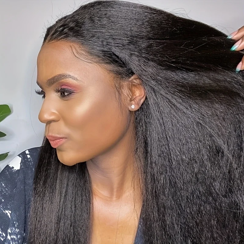 غريب مستقيم الدانتيل الجبهة الباروكات شعر الإنسان لا الغراء 13X4 غريب مستقيم الباروكات شعر الإنسان قبل قطعها 13X4 HD الدانتيل إغلاق مستقيم