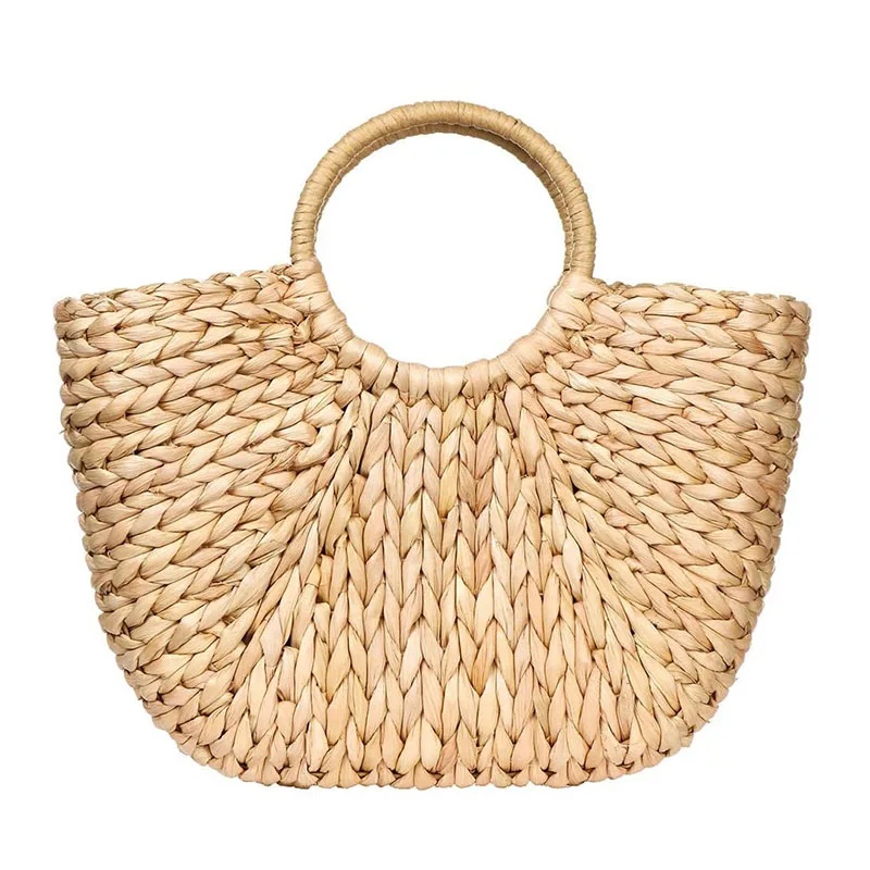 Large Capacity Straw Rattan Woven Handbag for Women 2024 Trend Girls Summer Beach Handmade Top Handle Tote Hobo Meseenger Bags