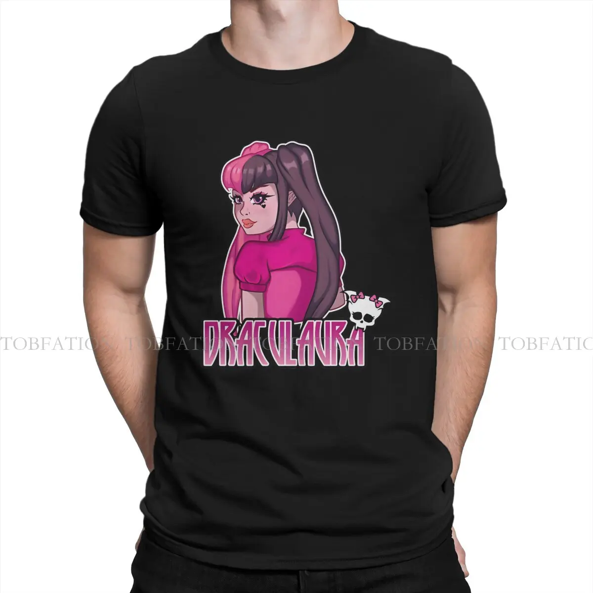 Monster High Anime Draculaura Cotton T Shirt Harajuku Homme Men's Tshirt O-Neck  Men Clothing