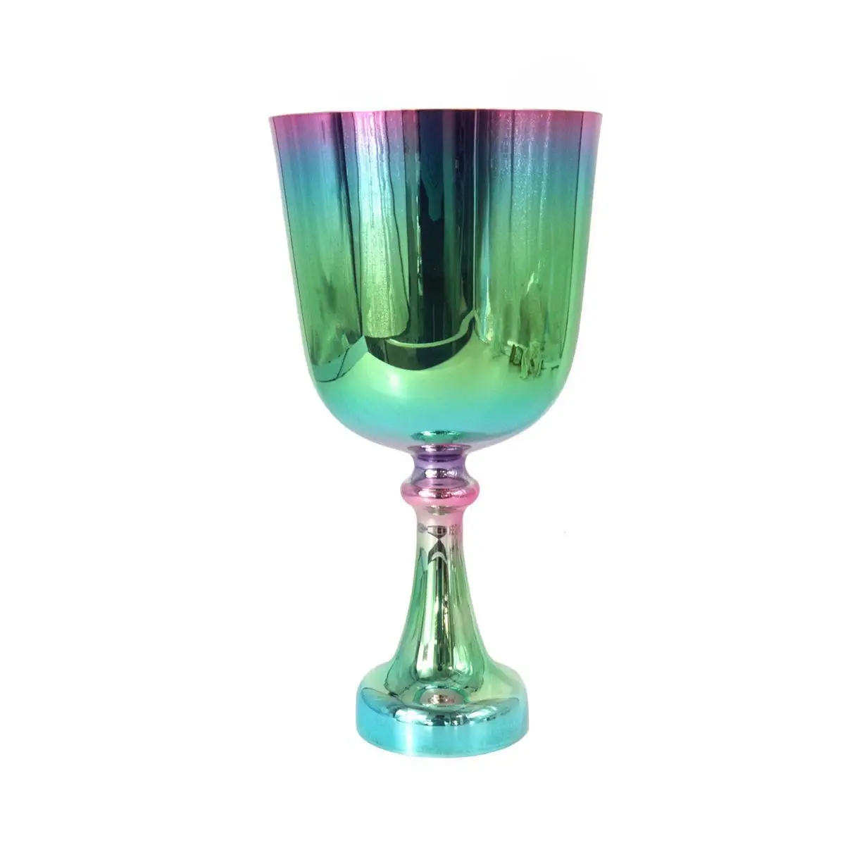 Silver Plated Fresh Green Crystal Singing Bowl Portable Handheld Holy Grail Yoga Sound Therapy Percussion Folk Instrument Crystal Bowl