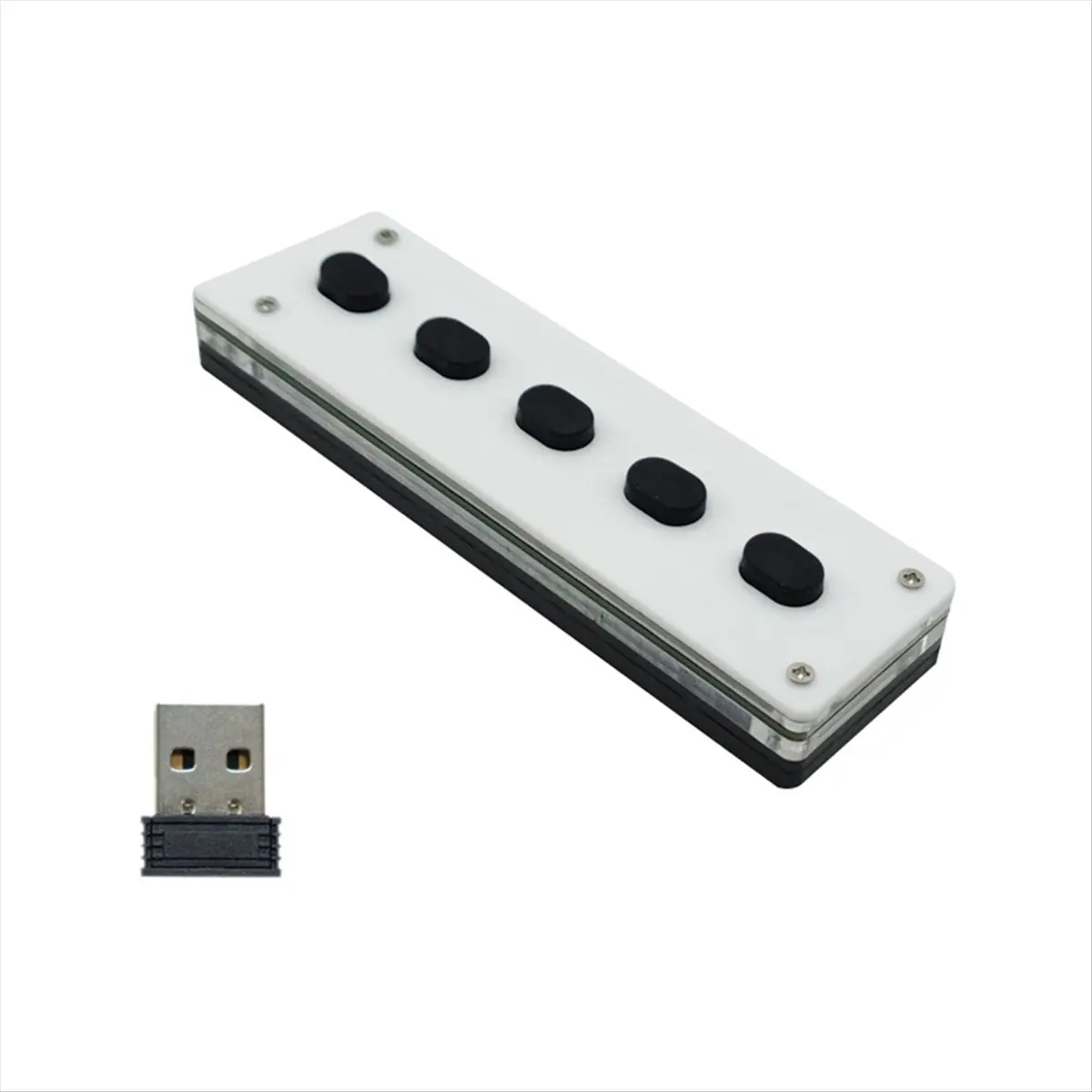 N86R Silent Silicone Bluetooth Custom Programming Macro Keyboard 5-Keys Macropad Copy Paste USB Keypad,Bluetooth+USB+Wireless