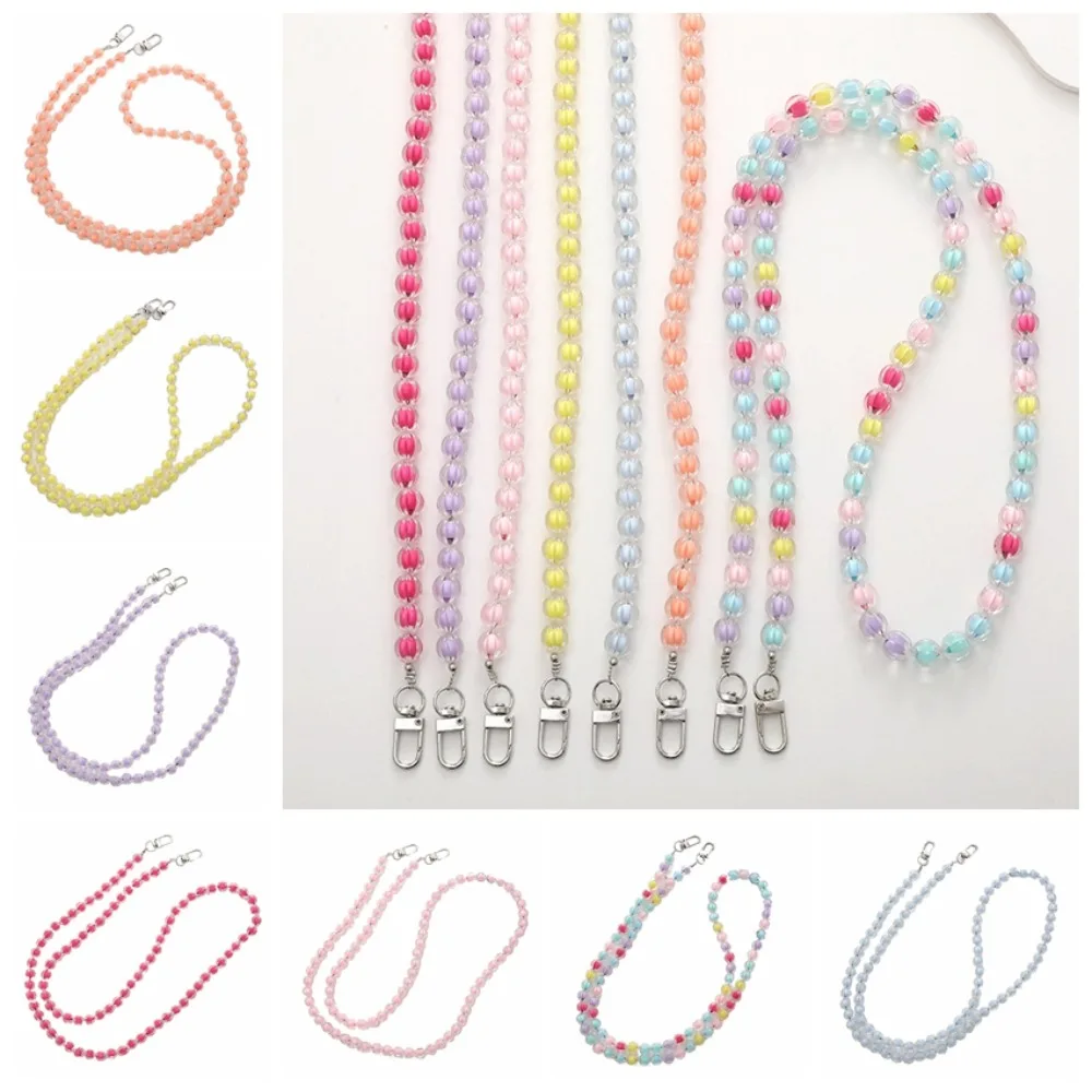 

Цепочка через плечо ярких цветов с защитой от потери, расшитая бисером, универсальный красочный ремешок через плечо для мобильного телефона, длинные стильные милые шейные ремни для телефона