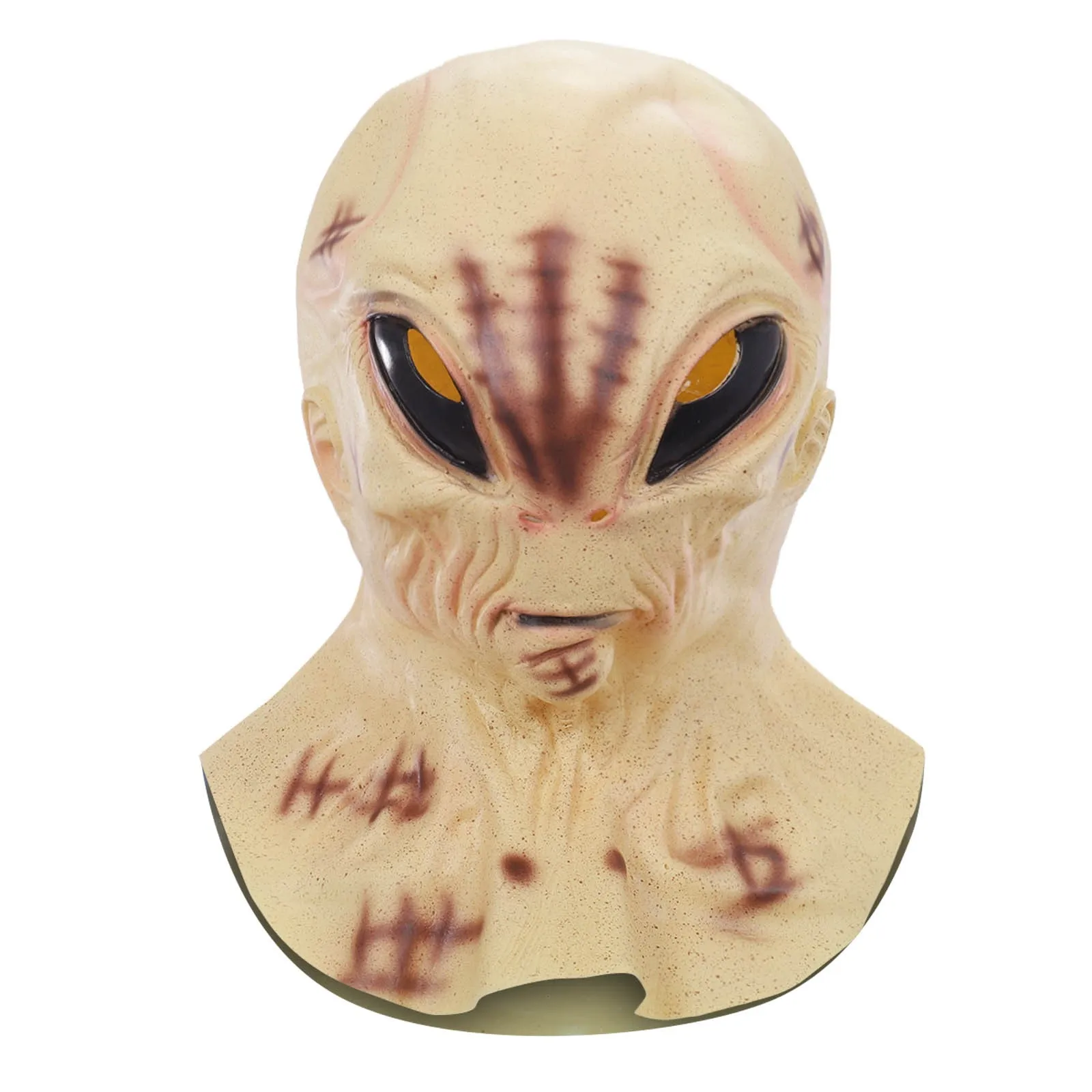 Masque extraterrestre intégral en latex pour Halloween, masque d'homme sans visage d'horreur, casque extraterrestre effrayant, accessoire de cosplay drôle, décoration de fête