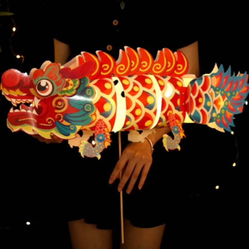 Handmade Dragon Dance Lantern Colorful Decorative Koi Lantern Paper Traditional Parent Child Toy Lantern Spring Festival